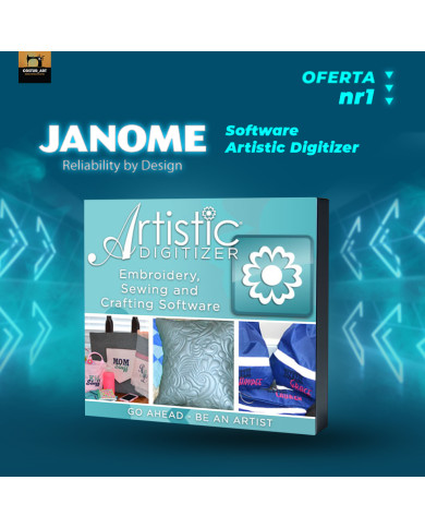 JANOME MEMORY CRAFT 450E + Software Artist Digitizer C/ Oferta da Formação Online e Kit de Materiais