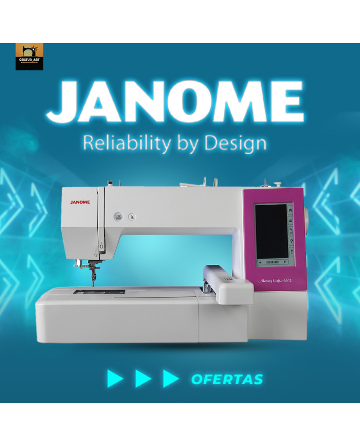 JANOME MEMORY CRAFT 450E + Software Artist Digitizer C/ Oferta da Formação Online e Kit de Materiais