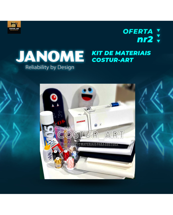 JANOME MEMORY CRAFT 450E + Software Artist Digitizer C/ Oferta da Formação Online e Kit de Materiais